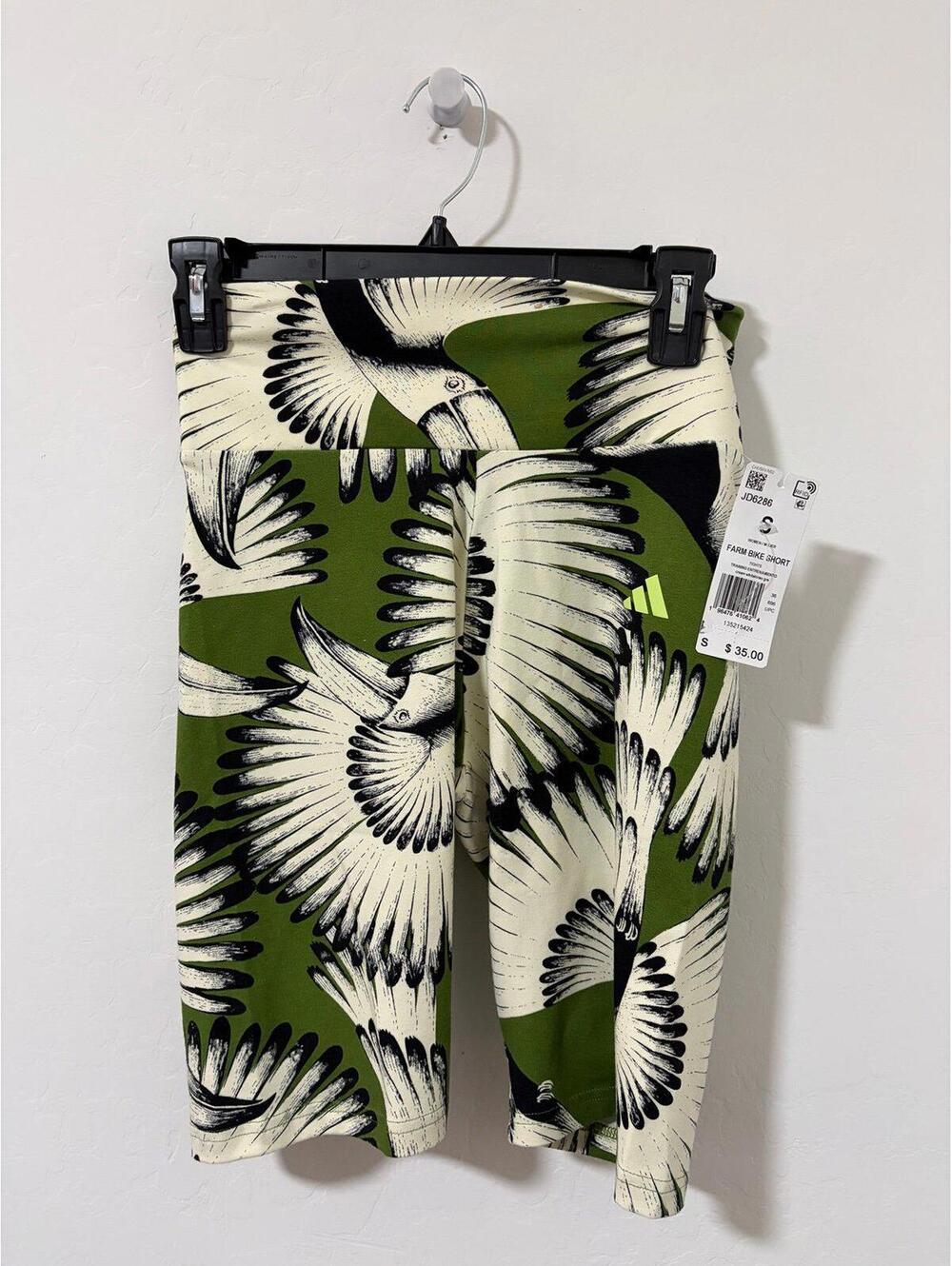New Adidas  x FARM Rio Biker shorts - Womens size Small - Sold out online
